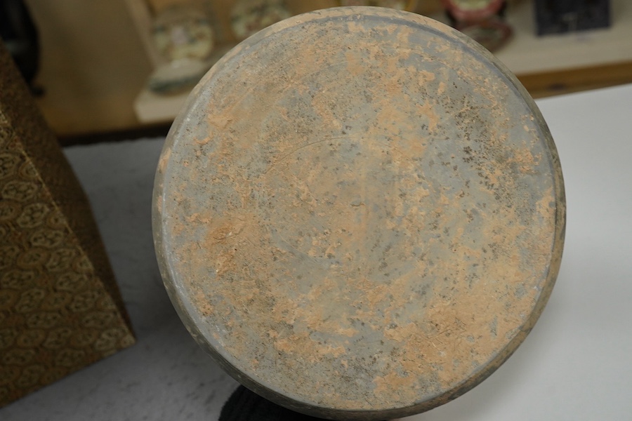 Four very rare Chinese inscribed pottery jars, Han dynasty